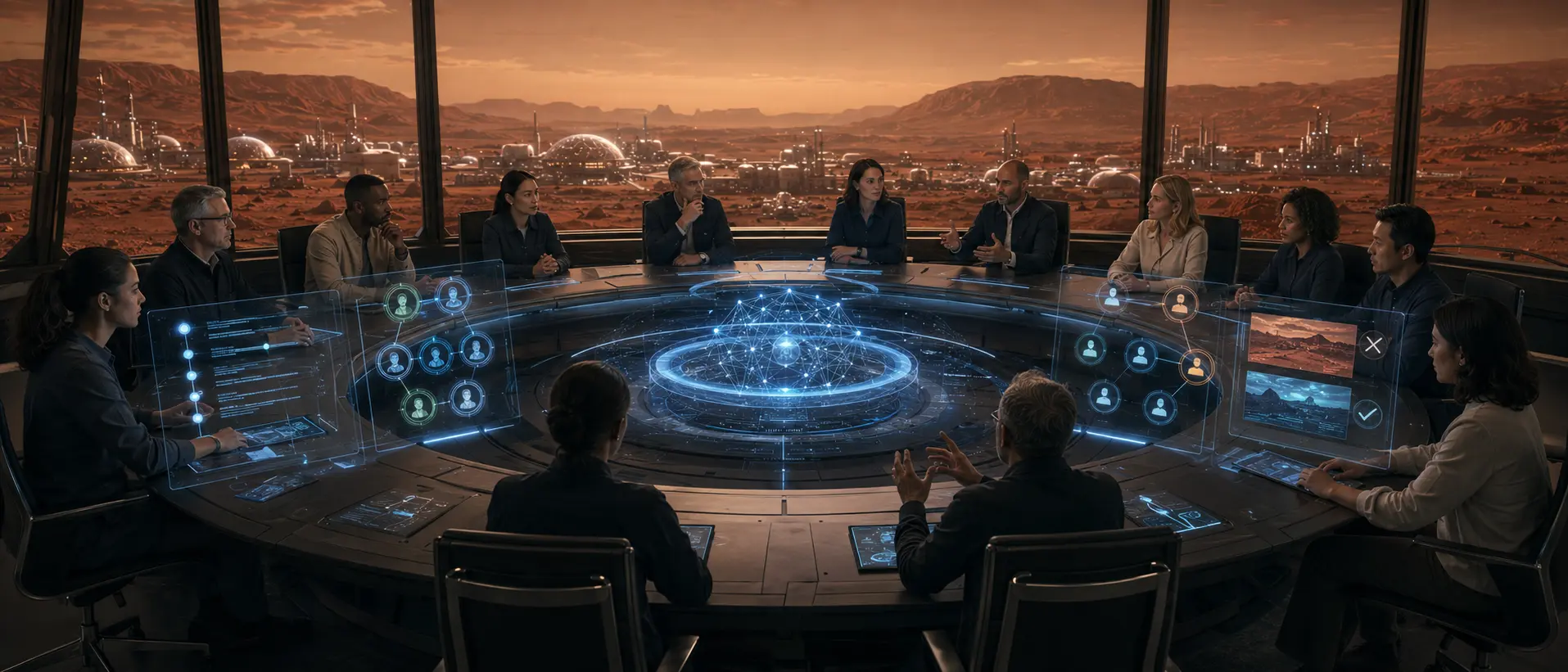 Controlled human-authority governance concept art